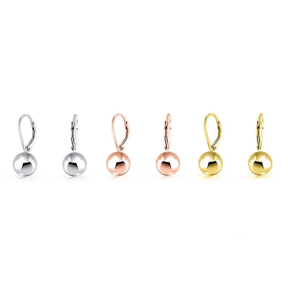 Italian Sterling Silver Leverback Ball Earrings DailySale