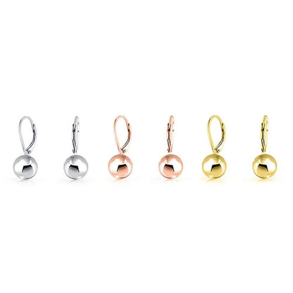 Italian Sterling Silver Leverback Ball Earrings DailySale