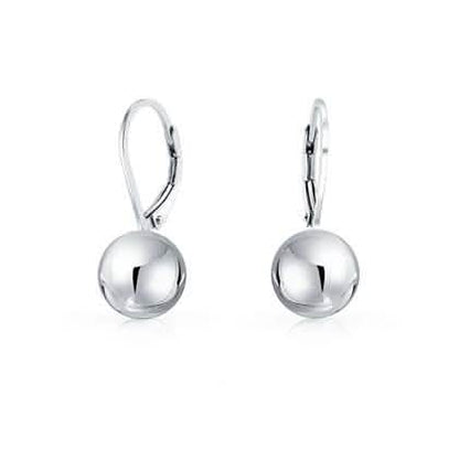 Italian Sterling Silver Leverback Ball Earrings DailySale