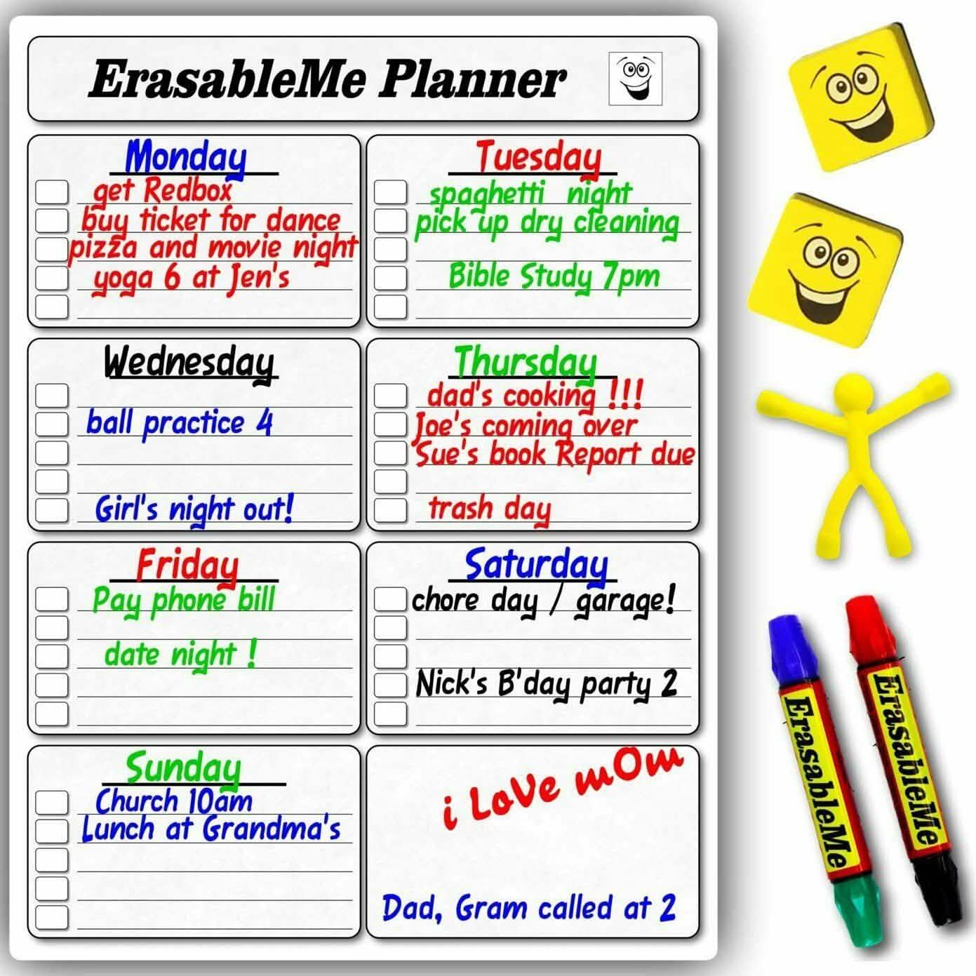 ItemMax Magnetic Dry Erase Calendar for Refrigerator DailySale