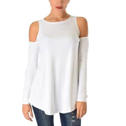 Women's Ribbed Cold-Shoulder Long-Sleeve Top - Assorted Sizes DailySale
