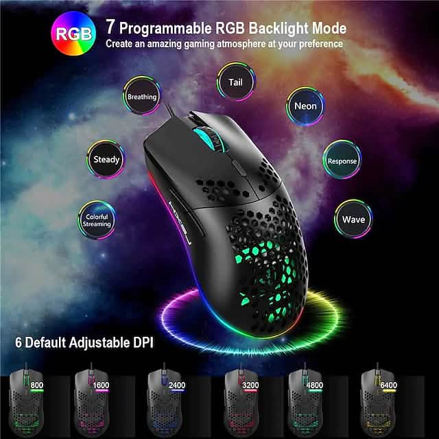 J900 Honeycomb Hollow Wired Gaming Mouse DailySale