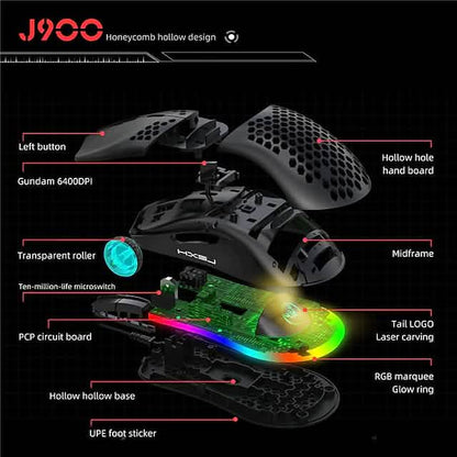J900 Honeycomb Hollow Wired Gaming Mouse DailySale