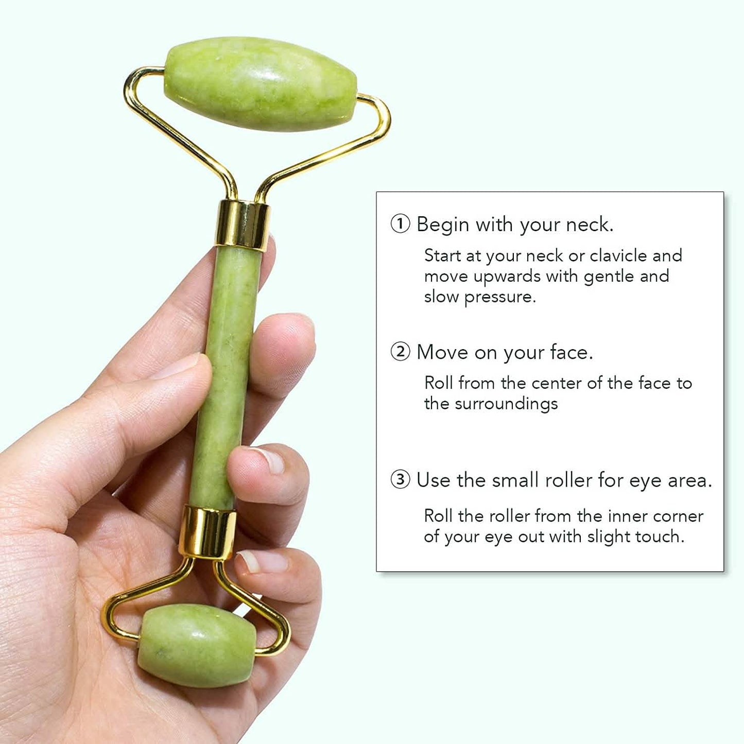Jade Roller & Gua Sha Set Facial Beauty Tools Face Roller Skin Massager DailySale