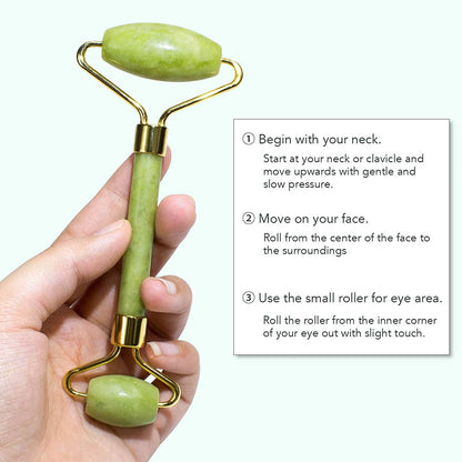 Jade Roller & Gua Sha Set Facial Beauty Tools Face Roller Skin Massager DailySale