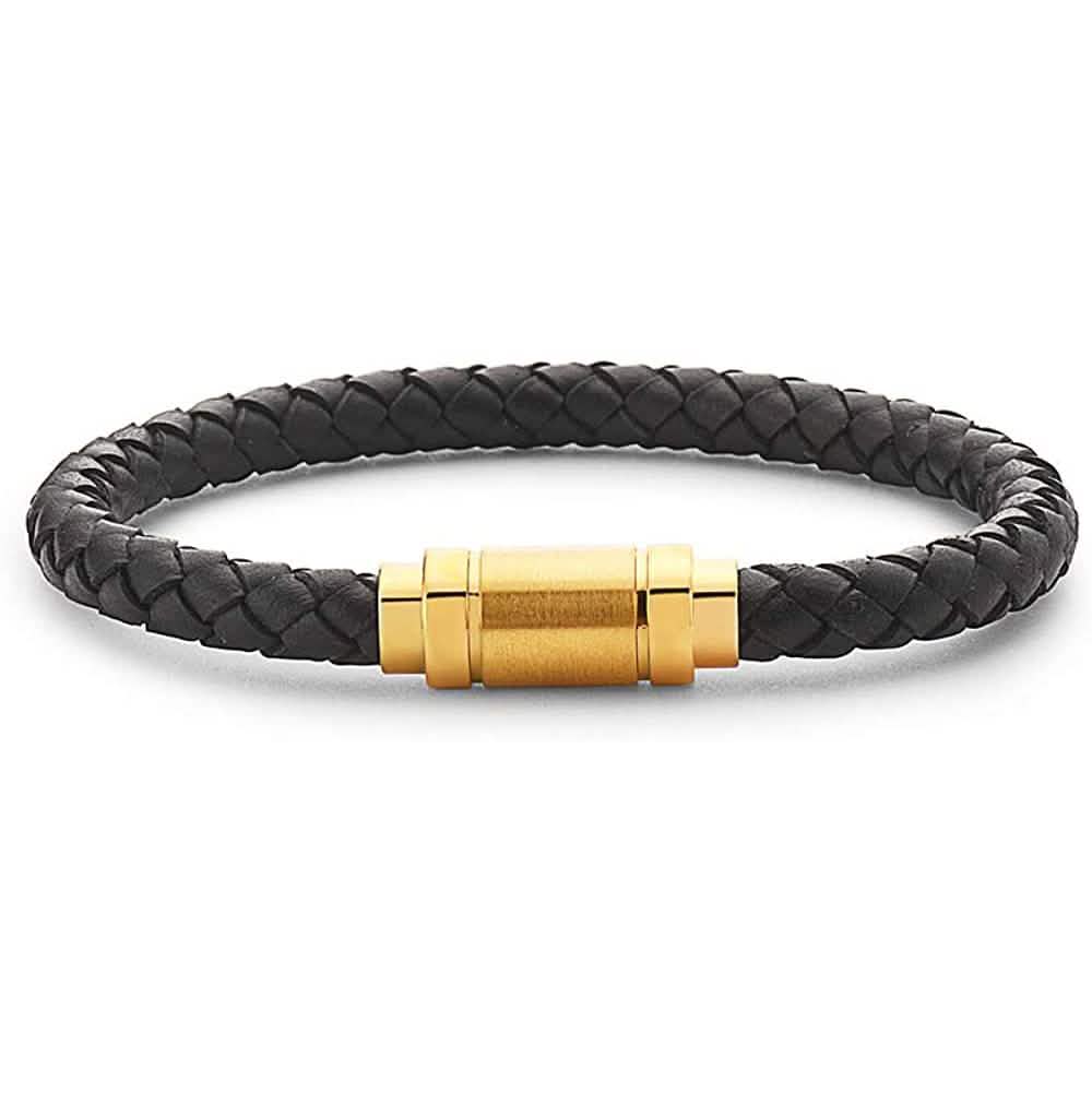 Jarrix Steel Men's Bracelet Leather Stainless Steel Magnetic Closure DailySale