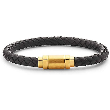 Jarrix Steel Men's Bracelet Leather Stainless Steel Magnetic Closure DailySale