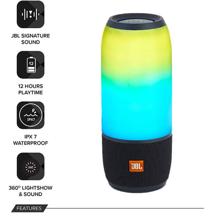 JBL Pulse 3 Wireless Bluetooth IPX7 Waterproof Speaker Black DailySale