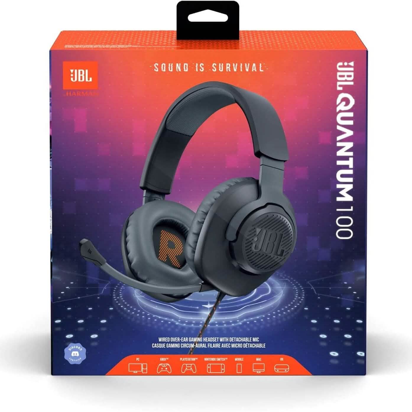 JBL Quantum 100 - Wired Over-Ear Gaming Headphones DailySale