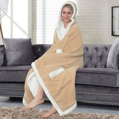 Jellie Cozy and Ultra Plush Sherpa Hoodie Throw DailySale