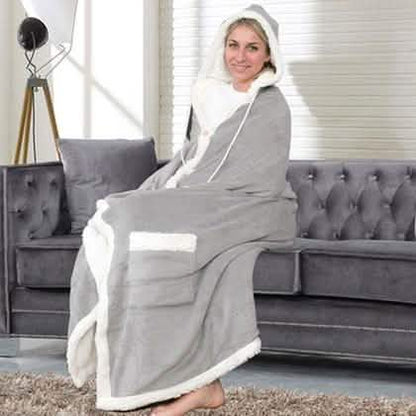 Jellie Cozy and Ultra Plush Sherpa Hoodie Throw DailySale