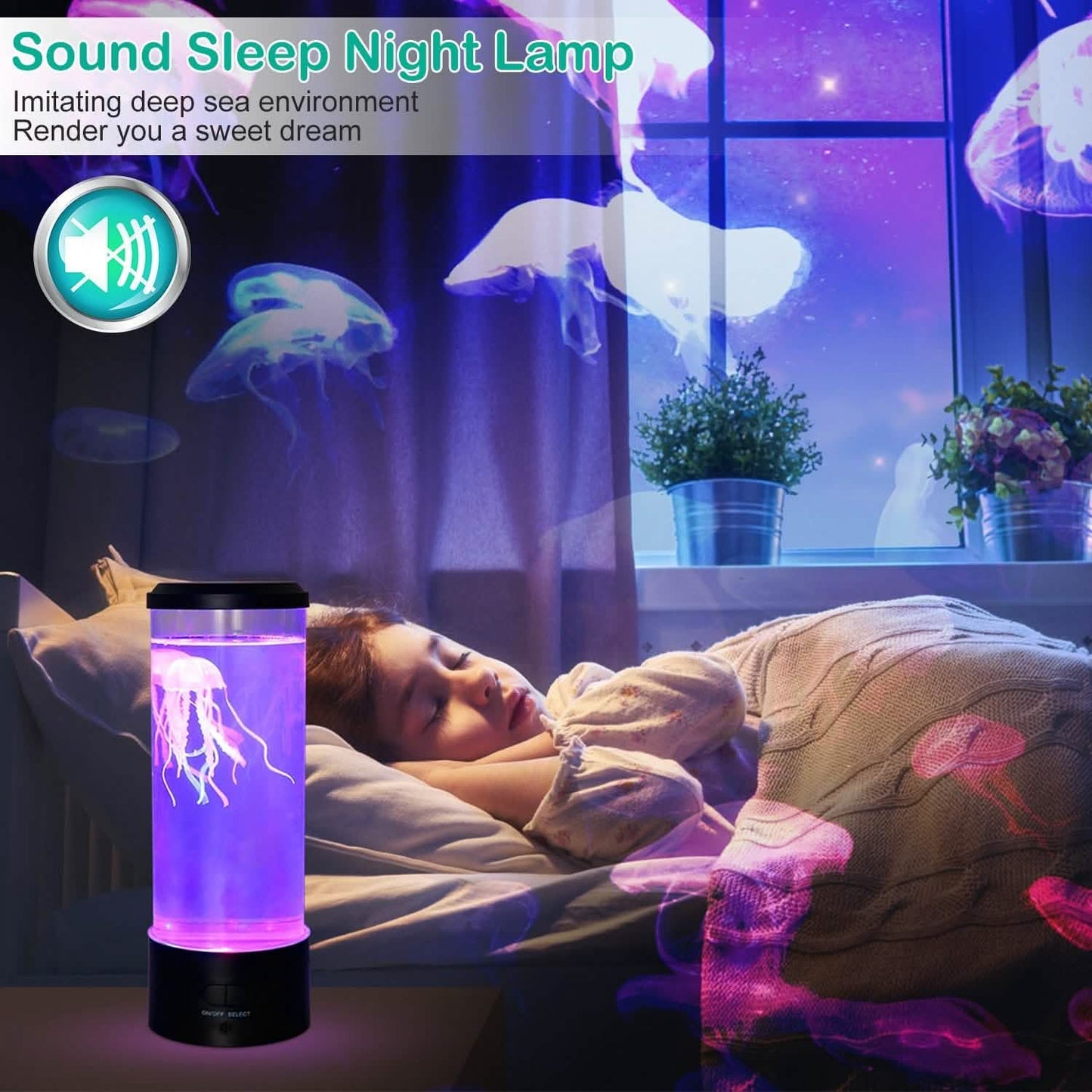 Jellyfish Lava Lamp Multicolor Changing Mood Night Light DailySale