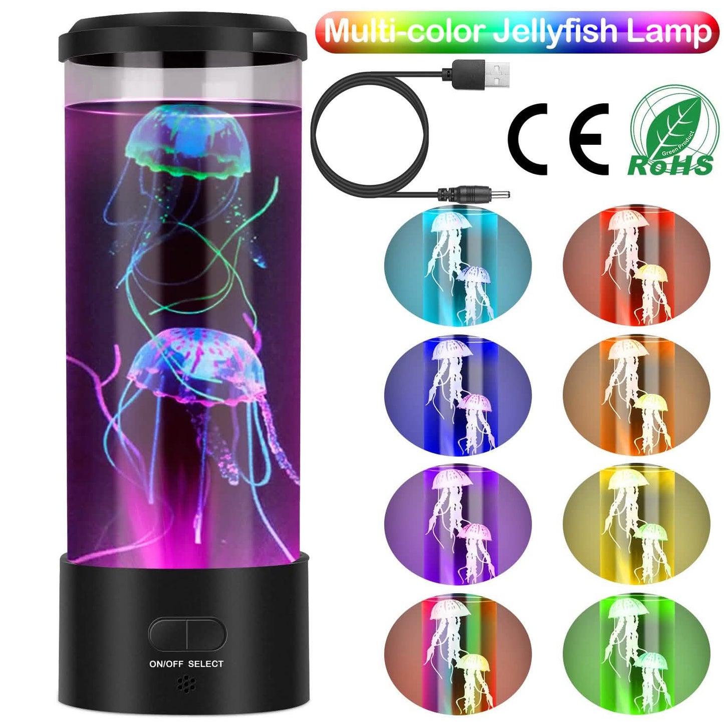 Jellyfish Lava Lamp Multicolor Changing Mood Night Light DailySale