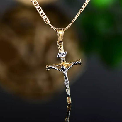 Jesus Crucifix Cross Gold Plated Pendant Necklace DailySale
