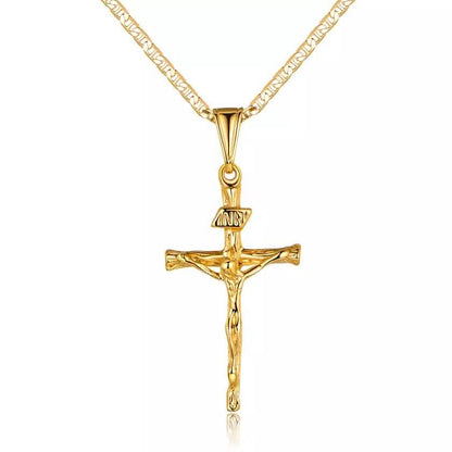 Jesus Crucifix Cross Gold Plated Pendant Necklace DailySale