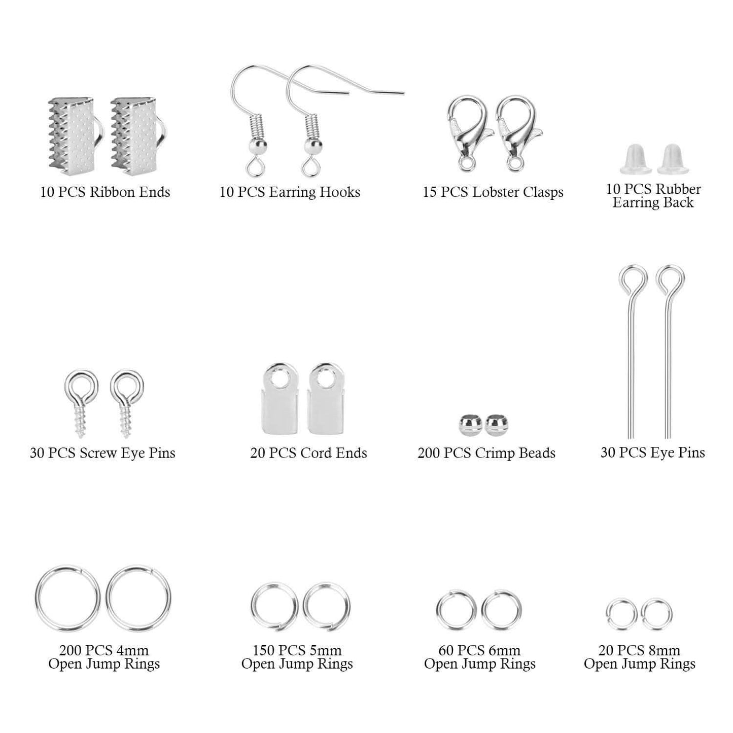 Jewelry Making Supplies Finding Kit Pliers Ribbon Ends Eye Pins Earring Hooks for DIY Craft DailySale