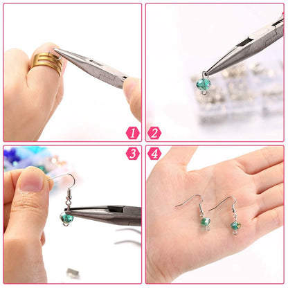 Jewelry Making Supplies Finding Kit Pliers Ribbon Ends Eye Pins Earring Hooks for DIY Craft DailySale