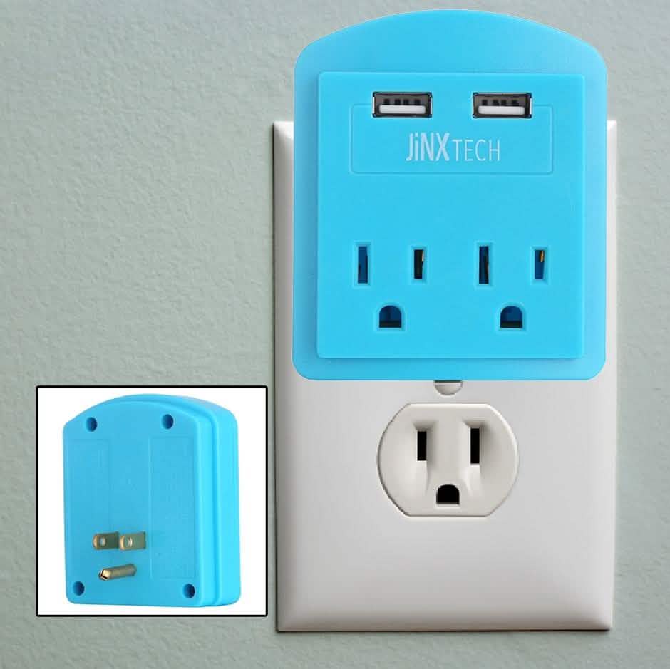JinxTech 2-Outlet Wall Tap with Dual USB DailySale
