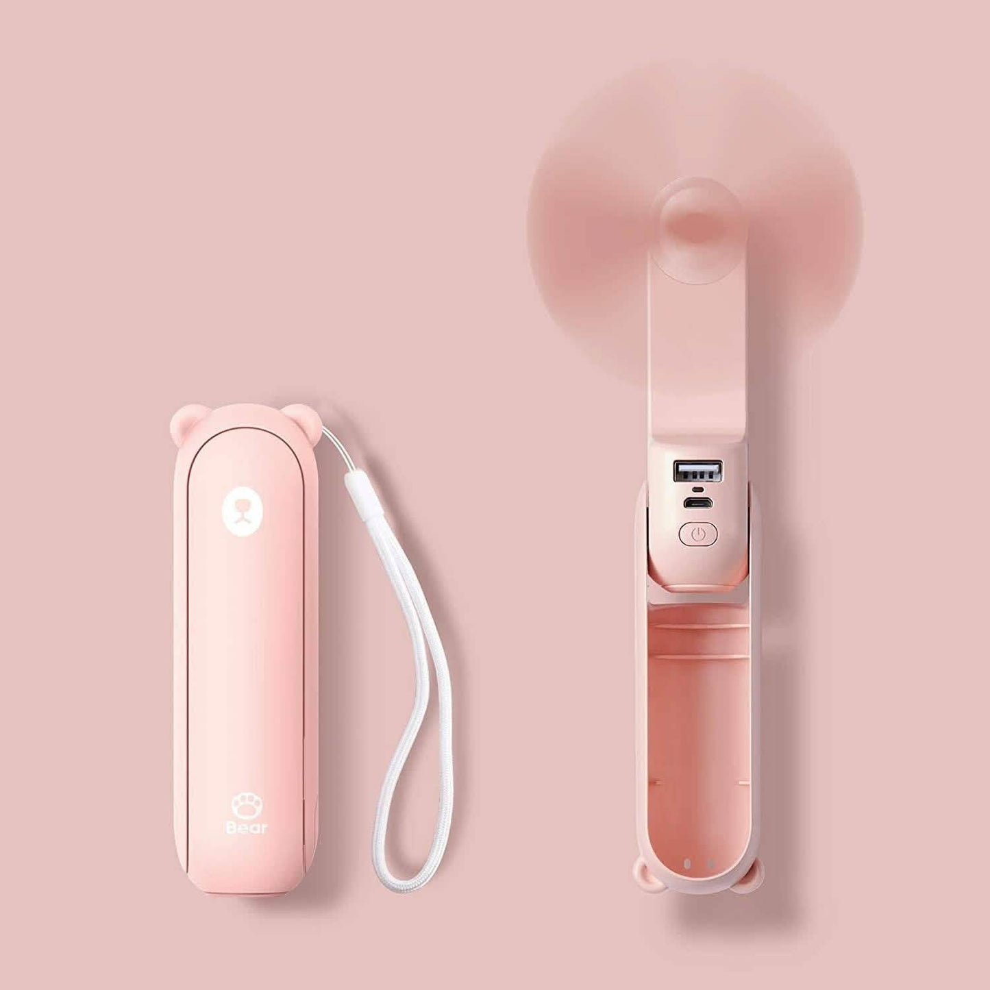 JISULIFE 3-in-1 Portable Small Pocket Fan with Power Bank DailySale