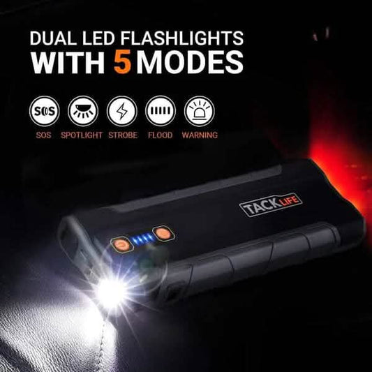 Jump Starter 1000A Peak 20000mAh 12V Car Jumper Black T8 MAX DailySale