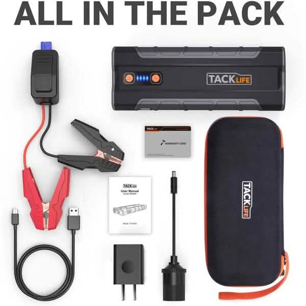 Jump Starter 1000A Peak 20000mAh 12V Car Jumper Black T8 MAX DailySale