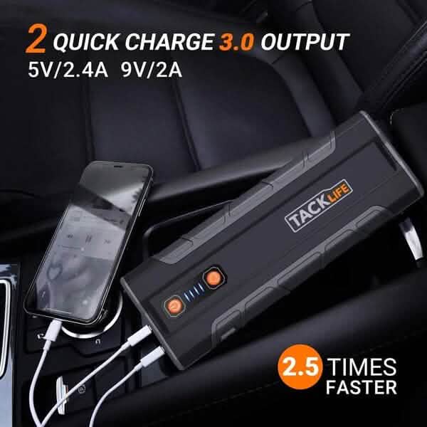Jump Starter 1000A Peak 20000mAh 12V Car Jumper Black T8 MAX DailySale