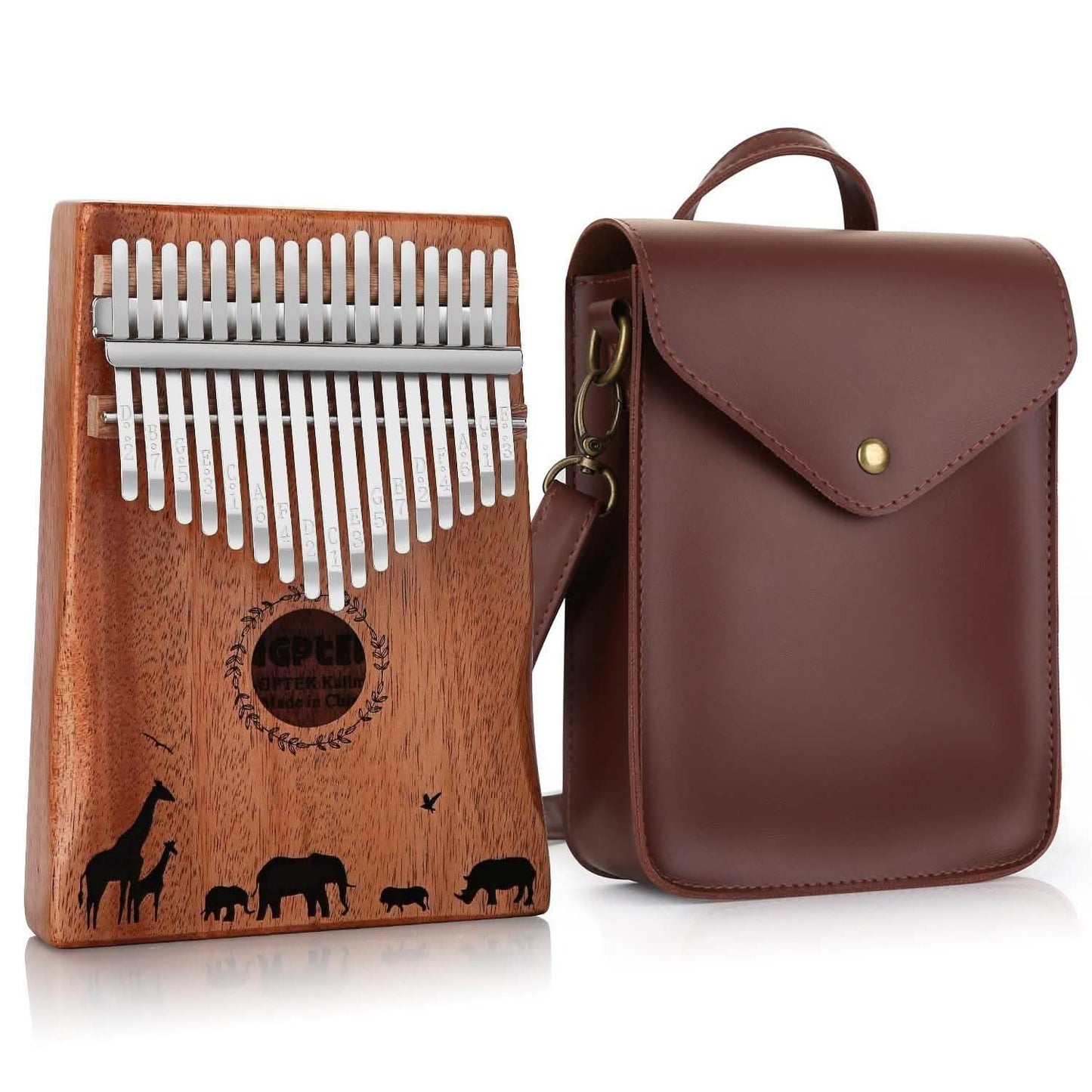 Kalimba 17 Keys Thumb Piano with Tuning Hammer and Bag DailySale