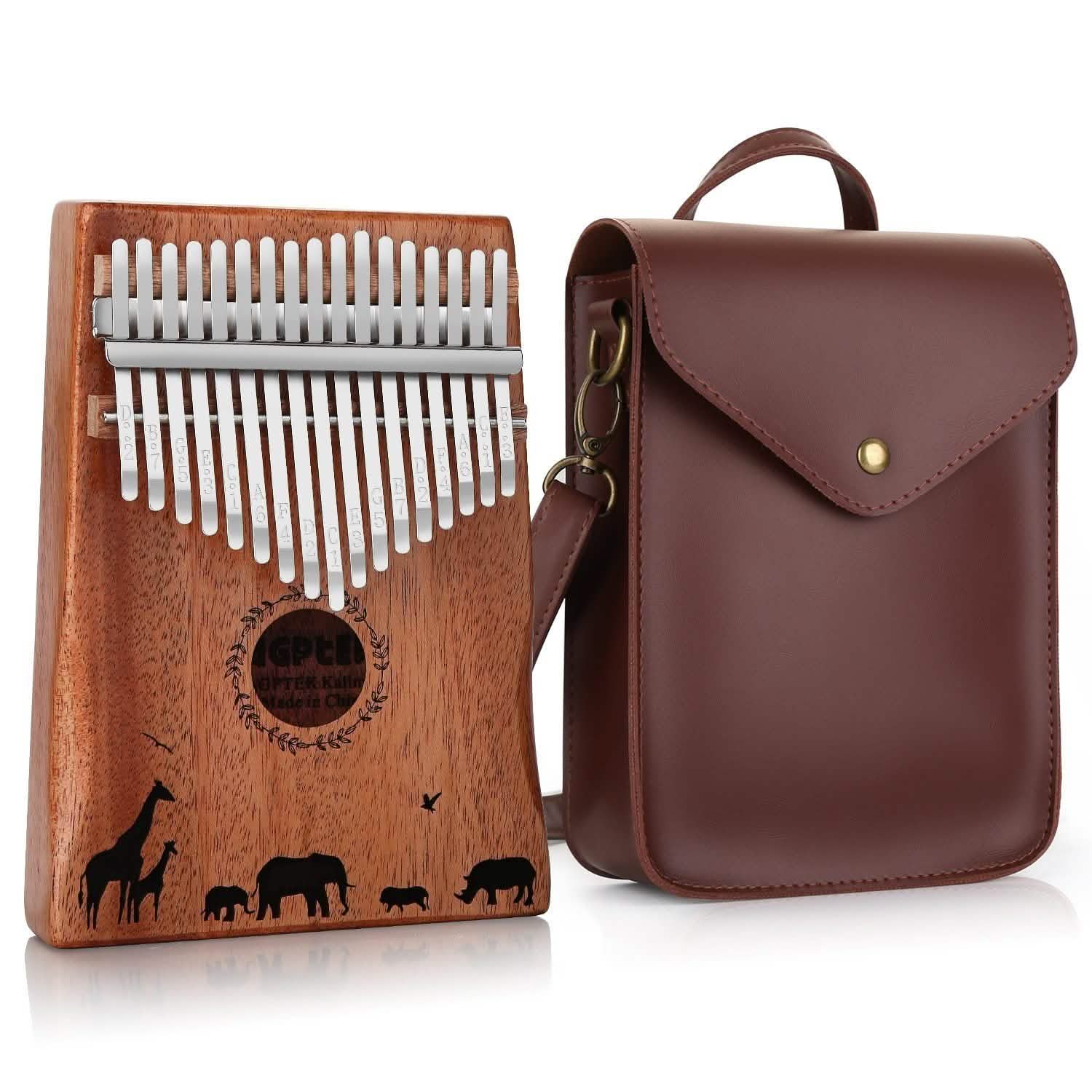 Kalimba 17 Keys Thumb Piano with Tuning Hammer and Bag DailySale