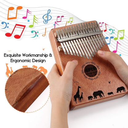 Kalimba 17 Keys Thumb Piano with Tuning Hammer DailySale
