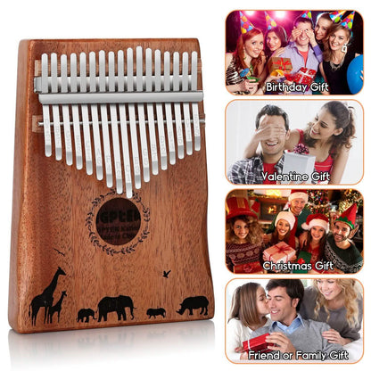 Kalimba 17 Keys Thumb Piano with Tuning Hammer DailySale