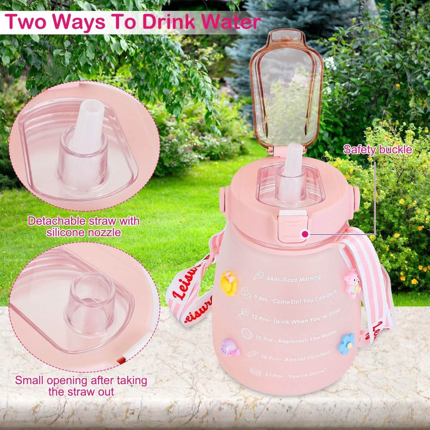 Kawaii Water Bottle with Straw DailySale