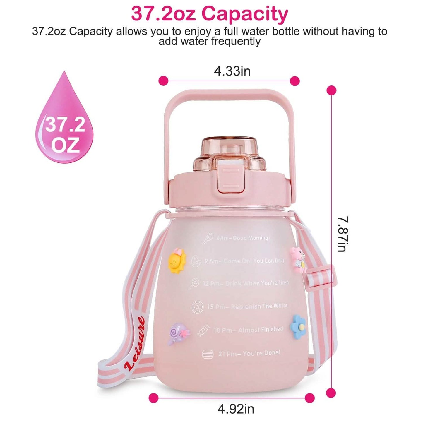 Kawaii Water Bottle with Straw DailySale