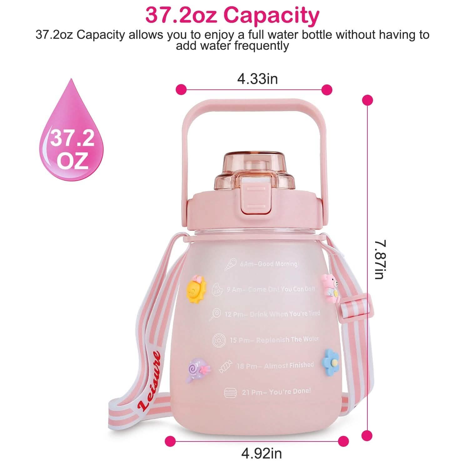 Kawaii Water Bottle with Straw DailySale