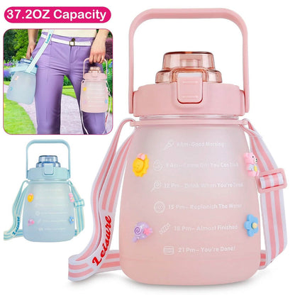 Kawaii Water Bottle with Straw DailySale