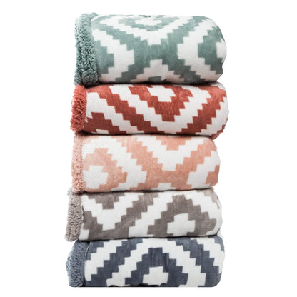 Kensie Super-Soft Reversible Sherpa Fleece Throw Blanket DailySale