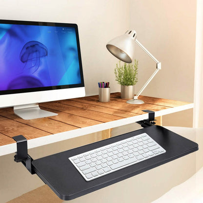 Keyboard Mouse Tray Under Desk Retractable Slide Out Drawer with C Clamp DailySale