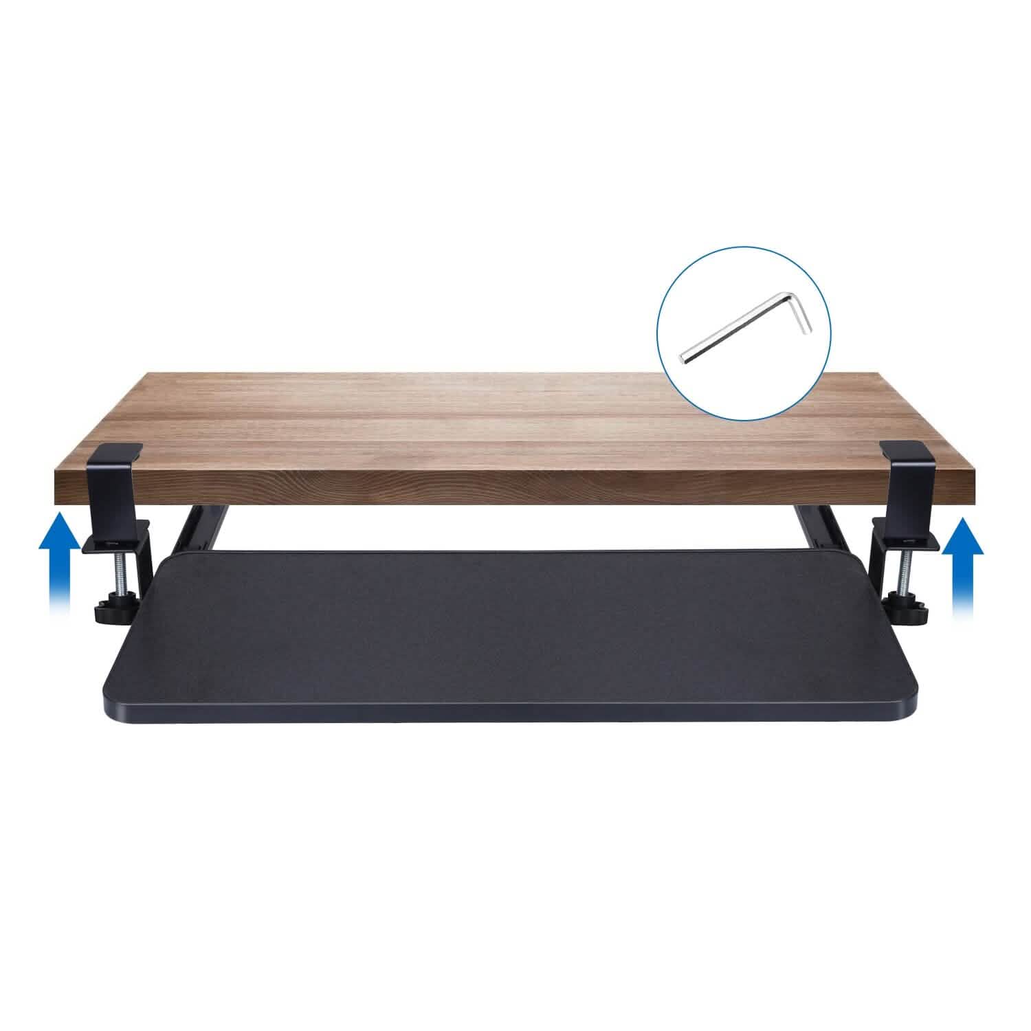 Keyboard Mouse Tray Under Desk Retractable Slide Out Drawer with C Clamp DailySale