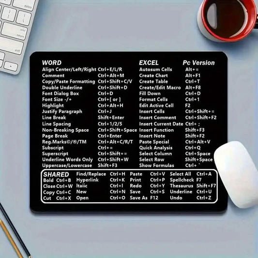 Keyboard Shortcuts Mouse Pad for Microsoft Word and Excel (PC Windows) DailySale
