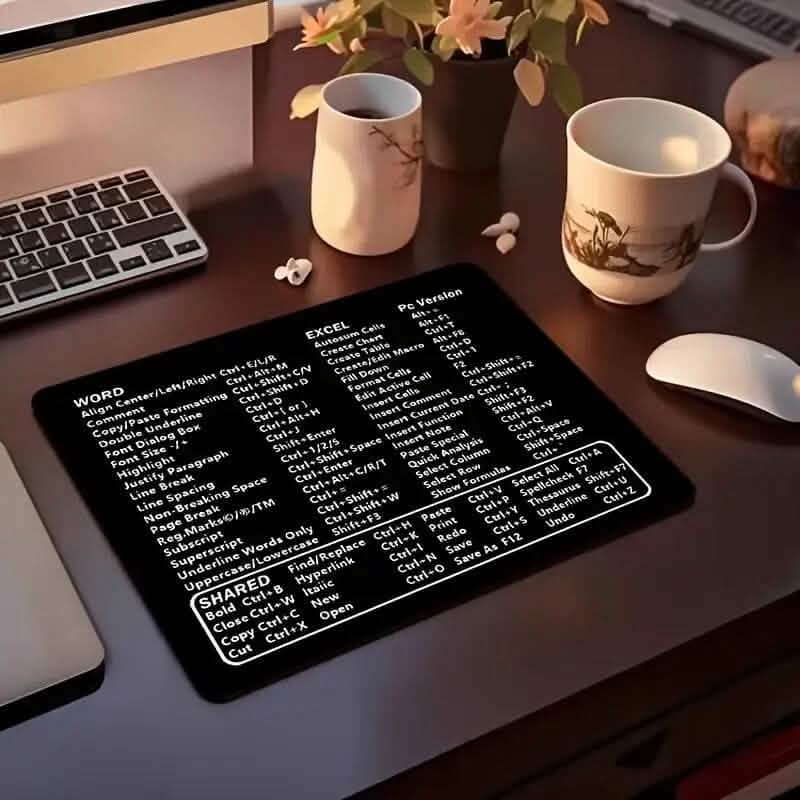 Keyboard Shortcuts Mouse Pad for Microsoft Word and Excel (PC Windows) DailySale