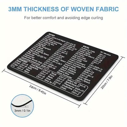 Keyboard Shortcuts Mouse Pad for Microsoft Word and Excel (PC Windows) DailySale