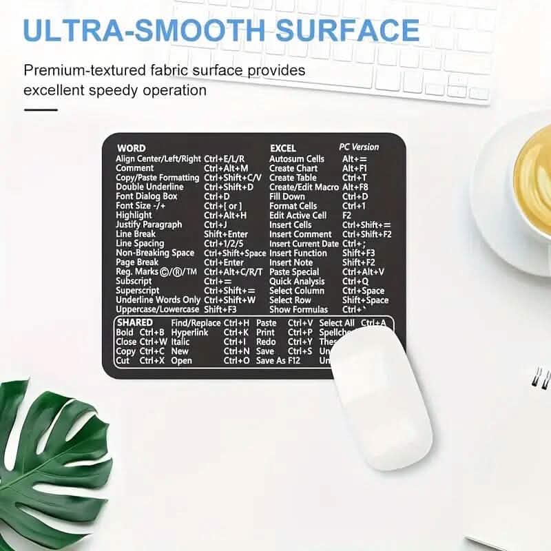 Keyboard Shortcuts Mouse Pad for Microsoft Word and Excel (PC Windows) DailySale