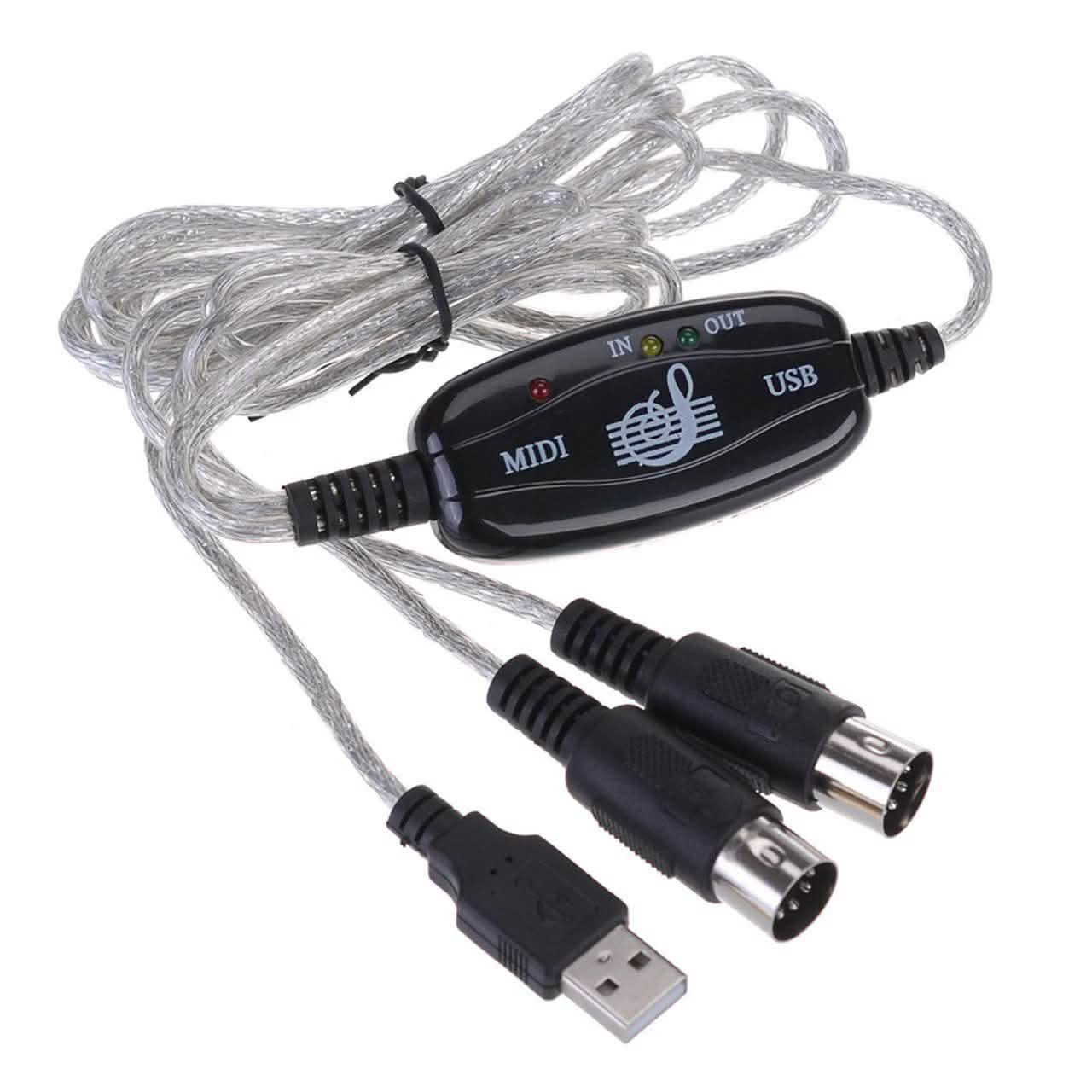 Keyboard to PC Adapter USB In-Out MIDI Interface Music Recording Converter DailySale