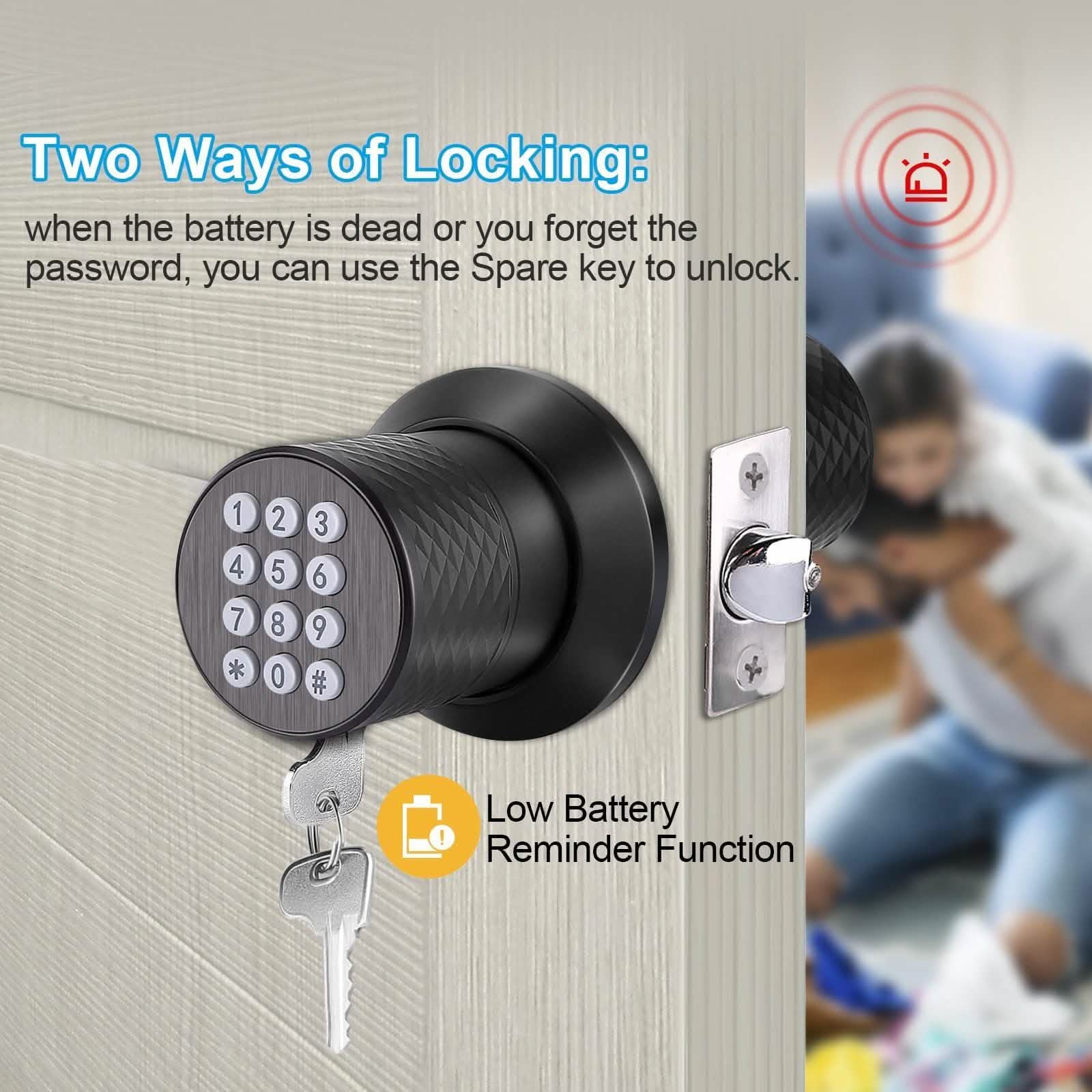 Keyless Smart Lock Digital Door Lock with Keypad & Spare Keys DailySale