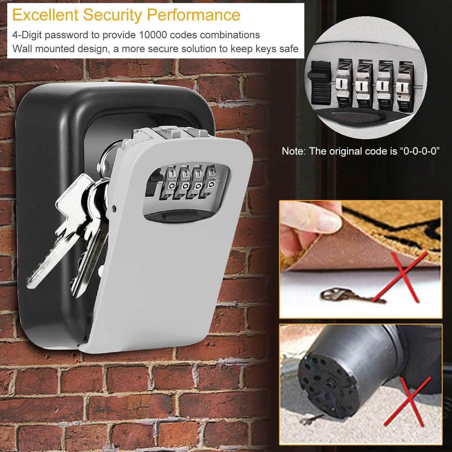 Keys Storage Lock Box with 4 Digits Combination DailySale