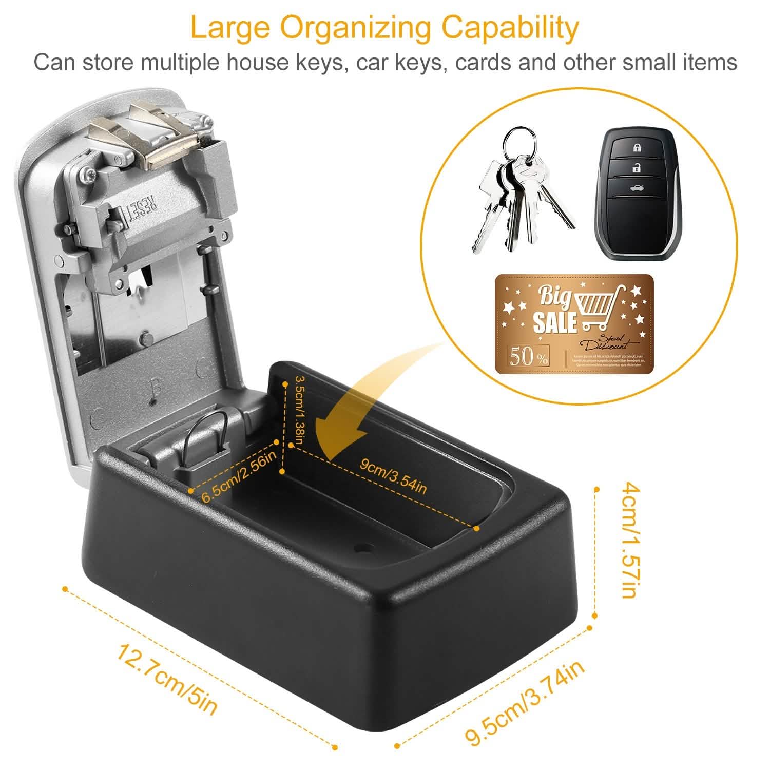 Keys Storage Lock Box with 4 Digits Combination DailySale