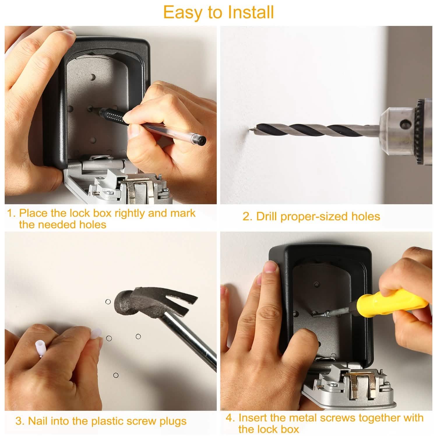 Keys Storage Lock Box with 4 Digits Combination DailySale