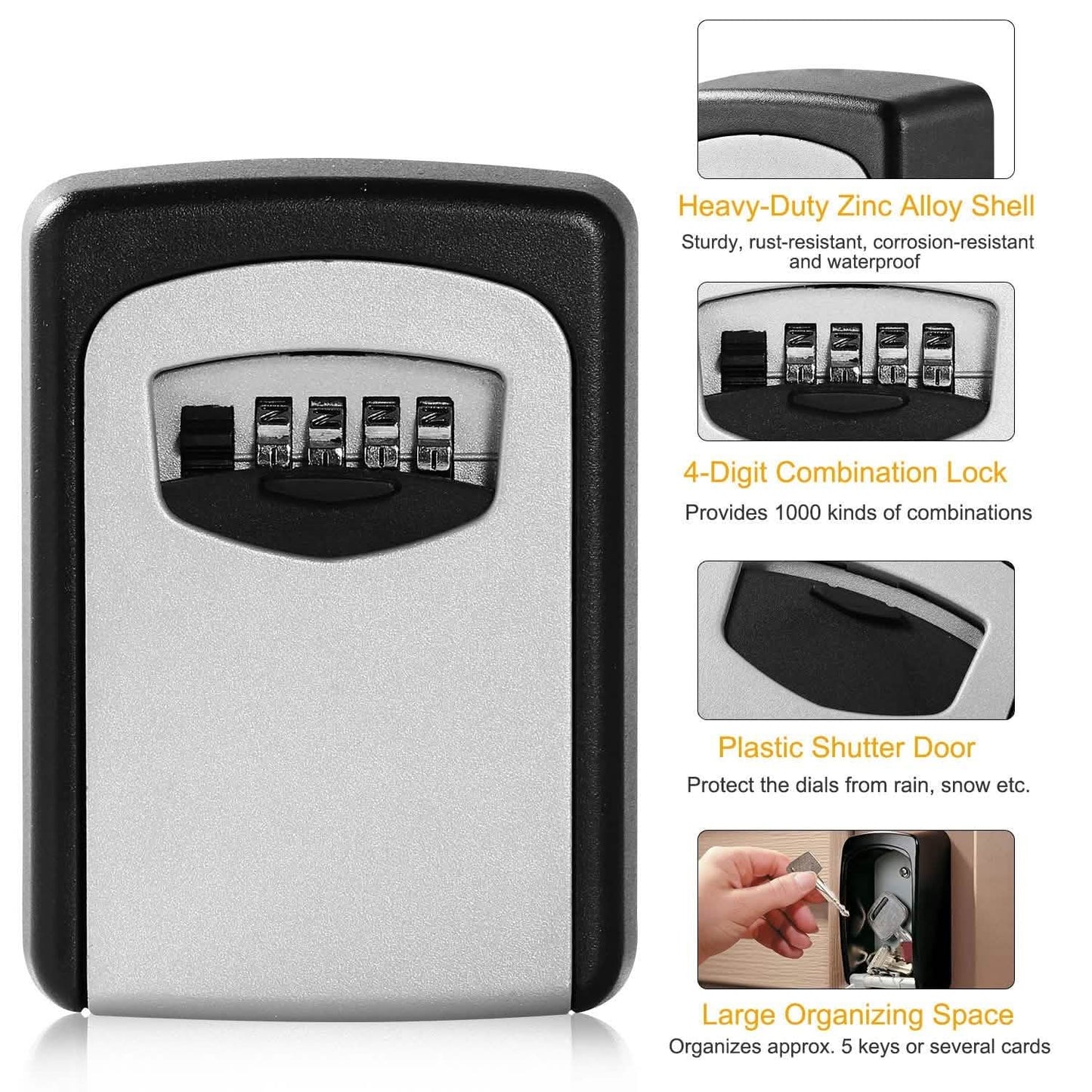 Keys Storage Lock Box with 4 Digits Combination DailySale