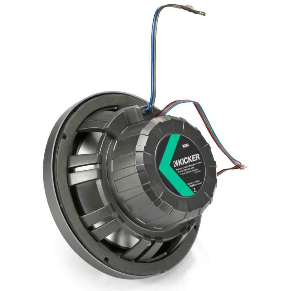 KICKER Pair 45KM84L 8" 600 Watt Marine Boat Waterproof Speakers w/LED's KM8  (Refurbished) DailySale