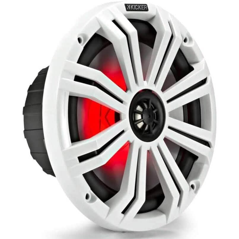 KICKER Pair 45KM84L 8" 600 Watt Marine Boat Waterproof Speakers w/LED's KM8  (Refurbished) DailySale