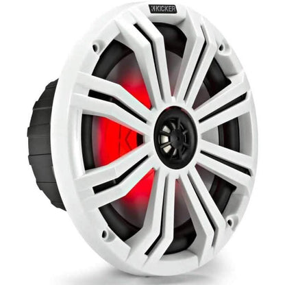 KICKER Pair 45KM84L 8" 600 Watt Marine Boat Waterproof Speakers w/LED's KM8  (Refurbished) DailySale